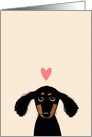 Cute Dachshund with Pink Valentine’s Day Heart card