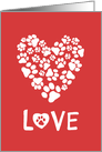 Happy Valentine’s Day from Pets, Paw Prints Heart Love card