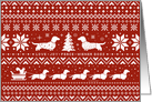 Love Joy Peace Wiener Dogs Christmas Pattern card
