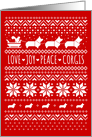 Love Joy Peace Corgis Pembroke Welsh Corgis Christmas Holiday card