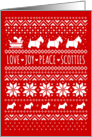 Love Joy Peace Scotties Scottish Terriers Christmas Holiday card