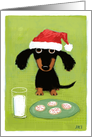 Dachshund Santa card