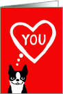 Boston Terrier Loved One Valentine card