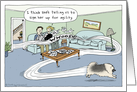 Keeshond Dog Cartoon Happy Birthday card