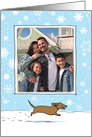 Winter Dachshund Holiday Photo Template card