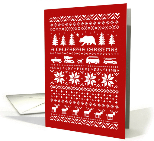 A California Christmas Sweater: Love, Joy, Peace, Sunshine card