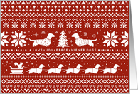 Love Joy Peace Wiener Dogs Christmas Pattern card