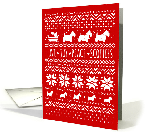 Love Joy Peace Scotties   Scottish Terriers Christmas Holiday card