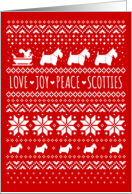 Love Joy Peace Scotties Scottish Terriers Christmas Holiday card