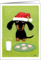 Dachshund Santa card