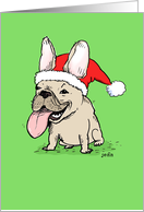 French Bulldog Santa card