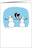 Winter Fun Border Collie card