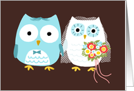 Owls Wedding Congratulations card
