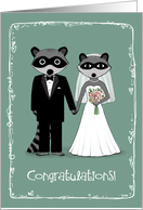 Raccoons Wedding Congratulations card