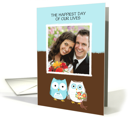 Wedding Thank You - The Happiest Day of Our Lives, Photo card (911232)
