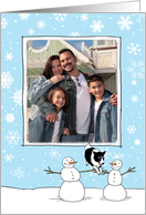 Winter Fun Border Collie Dog with Snowmen Holiday card