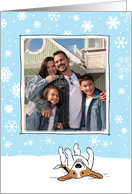 Winter Beagle Holiday Photo Template card