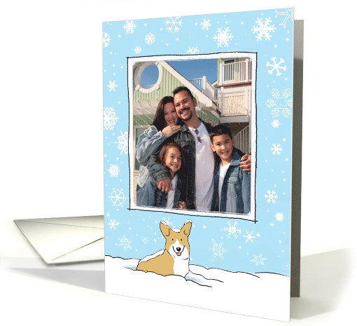 Corgi in the Snow Christmas Photo Template card (942138)