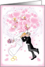 Groom kissing Bride card