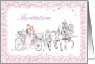 wedding horse driven cab card