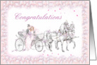 wedding horse driven cab card