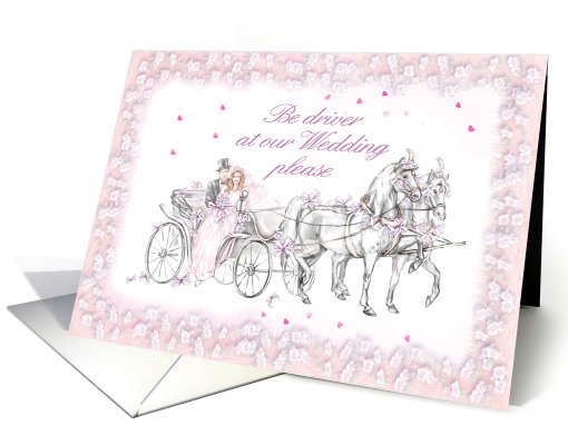 wedding horse driven cab card (452514)