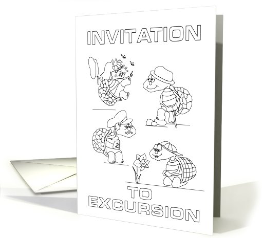 coloring invitation on excursion card (452960)
