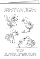 coloring invitation on excursion card