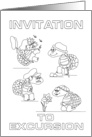 coloring invitation on excursion card
