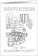 coloring invitation on garden party card