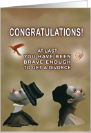divorce congratulation/ both card