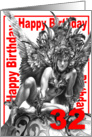 32 happy birthday card