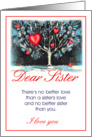 dear sister/miss you card