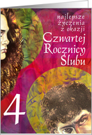 anniversary the 4th/ 4 rocznica slubu card