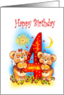 4th birthday for children/twins card