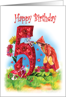 5th birthday fo children card
