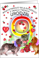 9th birthday for children/dziewiate urodziny card