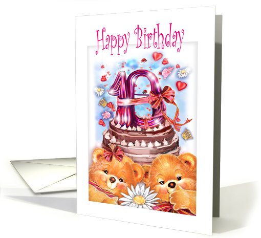 10th birthday for children card (515314)