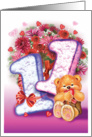 11th birthday for children/jedenaste urodziny card