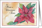 Bright Red Poinsettia for Mom at Christmas card