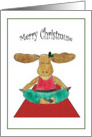 Merry Christmuse - Moose Practicing Yoga card
