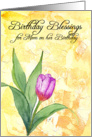 Birthday Blessing for Mom - Purple Tulip card