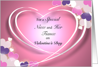 Colorful Valenitne’s Day Hearts for Niece and Fianc card