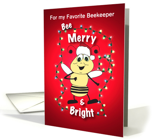 Christmas Bee - Bee Merry and Bright - Customizable card (1387430)