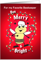 Christmas Bee - Bee Merry and Bright - Customizable Card