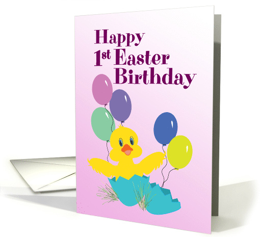 Baby's First Birthday First Easter - For Baby Girl card (1469514)