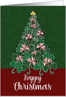 Candy Cane Shamrock Christmas Tree card