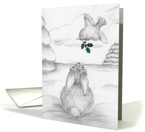 Bunny and Bird Christmas Greeting card (1613126)