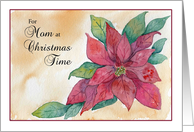 Bright Red Poinsettia for Mom at Christmas card