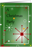 A Retro Christmas Party Invitation card
